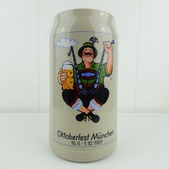 Rastal Stoneware Beer Stein Mug Oktoberfest Munchen 1989 Signed T Weyh - Picture 1 of 9